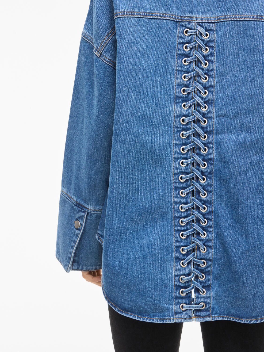Vimalou Detailed denimskjorte - Medium Blue Denim